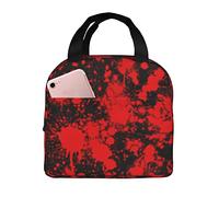Bolsa De Almuerzo Con Aislamiento Patrón De Sangre, Genial, Hipster De Halloween Bolsa Térmica Mujeres A Prueba De Fugas Bolso De Mano Para Mujeres, Para Oficina, Comida, Viaje, 20x22cm