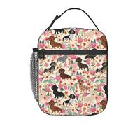 Bolsa de almuerzo con aislamiento portátil con estampado de perro salchicha, reutilizable, bolsa de comida, trabajo, viajes, pícnics al aire libre, casual