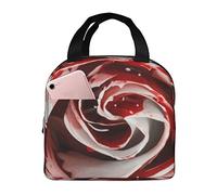 Bolsa de almuerzo con aislamiento rojo sangre rosa caja de almuerzo reutilizable linda bolsa de almuerzo para adultos y niños, bolsas de almuerzo a prueba de fugas para el trabajo, oficina, viajes,