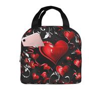 Bolsa de almuerzo con corazón de San Valentín para mujeres y hombres, romántica lonchera aislada a prueba de fugas, bolsa térmica para comida, trabajo, escuela, picnic, senderismo