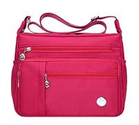 Bolsa de almuerzo con correa para el hombro, bolsa cruzada de nailon para mujer, hot pink, Small