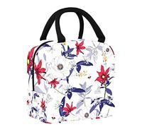 Bolsa de almuerzo con diseño de flores botánicas y hojas, bolsa de almuerzo para mujer, bolsa térmica de apertura ancha, impermeable, a prueba de fugas, organizador de almuerzo térmico