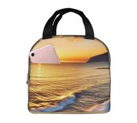 Bolsa de almuerzo con diseño de puesta de sol junto al mar, bolsa de almuerzo a prueba de fugas, bolsas térmicas para picnic y viajes.
