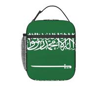 Bolsa de almuerzo con estampado de bandera de Arabia Saudita, práctica bolsa de almuerzo aislada para pesca, escuela, oficina, playas