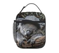 Bolsa de almuerzo con estampado de koala durmiendo para oficina, trabajo, picnic, lonchera aislada reutilizable para adultos