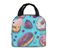 Bolsa de almuerzo con forma de dona para mujeres y hombres, postres dulces aislados, a prueba de fugas, bolsa térmica para comida, trabajo, escuela, picnic, senderismo