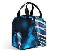 Bolsa de almuerzo de ADN azul y negro para adultos, bolsa de almuerzo aislada a prueba de fugas con cremallera y múltiples bolsillos, lonchera de gran capacidad para oficina, trabajo, picnic