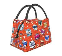 Bolsa de almuerzo de explosión de cómic Bolsa de refrigeración y aislamiento de película de aluminio portátil de alta capacidad Paquete de cremallera multifuncional para oficina de trabajo escolar