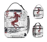 Bolsa de Almuerzo en Blanco y Negro con Salida de la Piel Junji Ito Bolsa de Almuerzo térmica Divertida para niños Oxford Cooler Bag