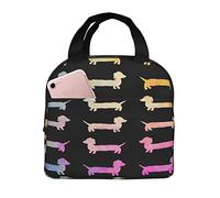 Bolsa De Almuerzo Lindos Perros Salchicha Coloridos Bolsa De Almuerzo Térmica Hombres Mujeres Loncheras Para Mujer, Para Adolescentes, Viaje, Fiambrera