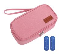 Bolsa de almuerzo más fresca, bolsa enfriadora de leche materna con 2 paquetes de hielo, tela Oxford aislada, leche materna con cordón, cierre de cremallera impermeable, 8.3x4.3x2.6in, portátil