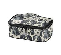 Bolsa de almuerzo negra con diseño de perros tristes para mujeres y hombres, lonchera térmica portátil para escuela, oficina, picnic, viajes