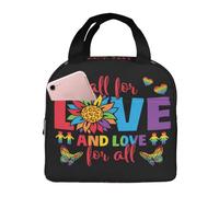 Bolsa De Almuerzo Orgullo Lgbt Arcoíris El Amor Gay Es Todo Cuestión De Corazones Todo Por Amor Pequeña Bolsa Isotérmica Hombres Bolso De Mano, Para Adolescentes, Viaje, El Trabajo