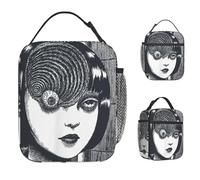 Bolsa de Almuerzo para Chica Junji Ito Scar Spiral Lonchera Divertida Bolso de Mano térmico portátil Escolar para Mujeres Bolsa Nevera con Estampado Impermeable