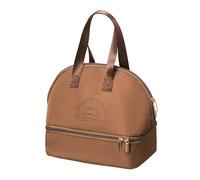 Bolsa de almuerzo para mujer con aislamiento de dos compartimentos separados y funda ergonómica a prueba de fugas para el trabajo, bolsa aislada, marrón, E