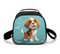 Bolsa de almuerzo para perro Beagle de dibujos animados, bolsa de almuerzo pequeña aislada con correa ajustable para el hombro, lonchera reutilizable para el trabajo, picnic, viajes