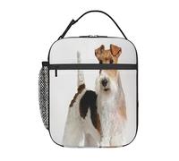 Bolsa de almuerzo para perros Fox Terrier, fiambrera aislada duradera, bolsa de asas reutilizable para adultos, bolsa de refrigeración reutilizable