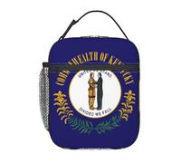 Bolsa de almuerzo portátil con estampado de bandera del estado de Kentucky, reutilizable, mantiene la comida fresca, escuela, trabajo, viajes, picnic