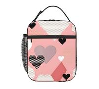 Bolsa de almuerzo portátil con estampado de gráfico de amor abstracto, mantiene caliente/frío, bolsa de almuerzo reutilizable para el trabajo, picnic o viajes