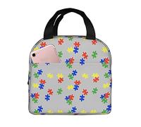 Bolsa de almuerzo reutilizable Puzzle Autism Awarness Bolsa de almuerzo aislada Caja de almuerzo más fresca duradera