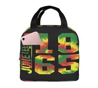 Bolsa de almuerzo reutilizable unisex con aislamiento de gran capacidad, ideal para el Mes de la Historia Afroamericana de Juneteenth de 1865.