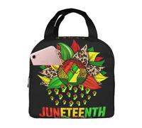 Bolsa de almuerzo reutilizable unisex con diseño de girasol y puño de girasol, ideal para el Mes de la Historia Afroamericana de Juneteenth. Lonchera térmica reutilizable de gran capacidad.