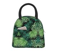 Bolsa de almuerzo transparente con estampado de hojas de palmera aislada, portátil, a prueba de fugas, reutilizable, para trabajo, escuela, picnic, niños y niñas