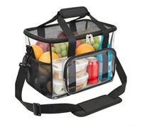 Bolsa de almuerzo transparente permitida por el estadio con correa ajustable y bolsillo frontal diseñada para un transporte diario fiable de alimentos