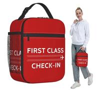 Bolsa de Almuerzo Unisex Cartel de registro de primera clase aislado para mujeres Nevera térmica Caja de comida a prueba de fugas Loncheras Contenedor para Trabajo,Escuela,Viajes,Picnic,Oficina