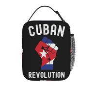 Bolsa de Almuerzo Unisex Revolución Cubana Cuba Diseño de bandera vintage aislado para mujeres Nevera térmica Cajas de comida portátiles Loncheras portátiles para Trabajo,Escuela,Viajes,Picnic