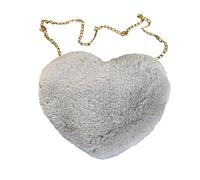 Bolsa de amor de moda con forma de corazón de melocotón para mujer, bolsa cruzada de felpa con un hombro, bolsa de lana de felpa en forma de corazón, regalo para el día de San Valentín para niñas