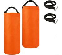 Bolsa de ancla de arena para paraguas naranja, de poliéster resistente, con cordón para playa, para estabilizador para patio, camping, jardín, sombrilla de 50 cm (naranja, 2 piezas)