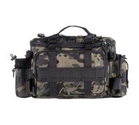 Bolsa de Aparejos de Pesca Gran Caja de Aparejos portátiles Impermeables con Correas Ajustables Bolsas de Herramientas Acolchadas con portavasos de Camuflaje de Camuflaje para AGU