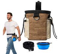 Bolsa de aperitivos para cachorros, bolsa de aperitivos para perros con cuenco plegable, contenedor de gran capacidad con correa ajustable, ayuda para viajes, caminar, actividades al aire libre