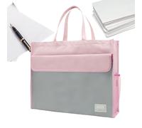 Bolsa De Archivo | Documento A3 Tote Con Manejo De Una Gran Capacidad Case De Almacenamiento Con Cremallera De 2 Capas De 2 Capas De Carpetas Portátiles | Libro Ilustrado Del Estudiante Mapa De Bolso