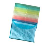 Bolsa de archivo gruesa A4 con patrón vertical, 10 unidades, botón, transparente, impermeable, for documentos estudiantes para Oficina, Hogar(MULTI)