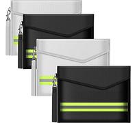 Bolsa de Archivo ignífugo de 4 Piezas(20 x 14 cm),Material de Fibra de Vidrio de Doble Capa,Bolsa de Almacenamiento de Seguridad ignífuga e Impermeable para Proteger Objetos de Valor, pasaportes