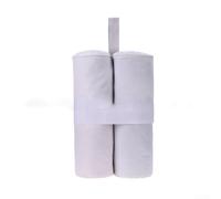 Bolsa de arena de doble tubo para fijación de tienda de campaña resistente y sombra solar resistente al viento al aire libre con material robusto de tela Oxford (blanco)
