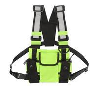 Bolsa de Arnés de Pecho para Radio, Estuche de Transporte para Radios de Dos Vías, Soporte para Accesorios, para Walkie-Talkie, Arnés de Pecho Doble, Funda, Chaleco, Verde