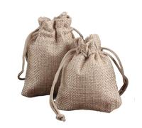 Bolsa de arpillera con cordón, Bolsas con cordón de arpillera for embalaje y recuerdos de boda, 50 piezas, varios tamaños(13x18cm)