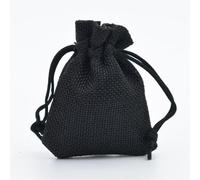 Bolsa de arpillera con cordón, Bolsas de regalo con cordón de arpillera de yute, multicolor, varios tamaños, paquete de 50 piezas(Black,7 * 9cm)