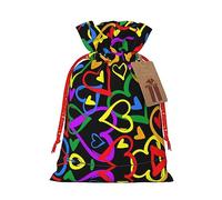 Bolsa de arpillera con estampado de arco iris del orgullo gay, regalos de fiesta de Navidad, bolsa de regalo para regalos, varios tamaños (S, M)