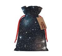 Bolsa de arpillera con estampado de constelación de estrellas y galaxias, regalos de fiesta de Navidad, bolsa de regalo para regalos, varios tamaños (S, M)