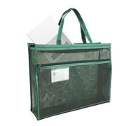 Bolsa de arte de malla | Organizador transparente de suministros de 17 x 13 x 4.4 pulgadas con asa y cremallera, bolsa de mano A3 para obras de arte, gráficos y material didáctico, Green, Refer to
