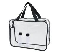 Bolsa De Asas Transparente para Almacenamiento De Maquillaje,Organizador Impermeable Grande De Artículos De Tocador con Cremallera,Accesorio De Viaje 22cmx30cm