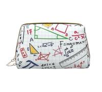 Bolsa de Aseo Bolsa de Maquillaje Bolsa de cosméticos Bolsa de Aseo de Viaje portátil con Cremallera,Garabatos matemáticos Coloridos en una cuadrícula