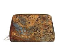 Bolsa de Aseo Bolsa de Maquillaje Bolsa de cosméticos Bolsa de Aseo de Viaje portátil con Cremallera,Estructura de Hierro y Acero Oxidado de Metal Colorido con óxido marrón