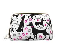Bolsa de Aseo Bolsa de Maquillaje Bolsa de cosméticos Bolsa de Aseo de Viaje portátil con Cremallera,Galgos y corazón de Pata