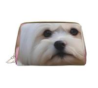 Bolsa de Aseo Bolsa de Maquillaje Bolsa de cosméticos Bolsa de Aseo de Viaje portátil con Cremallera,Preciosa impresión de Perro maltés