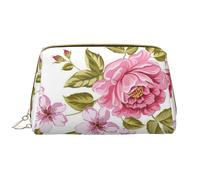 Bolsa de Aseo Bolsa de Maquillaje Bolsa de cosméticos Bolsa de Aseo de Viaje portátil con Cremallera,Peonías de Color Rosa Paja